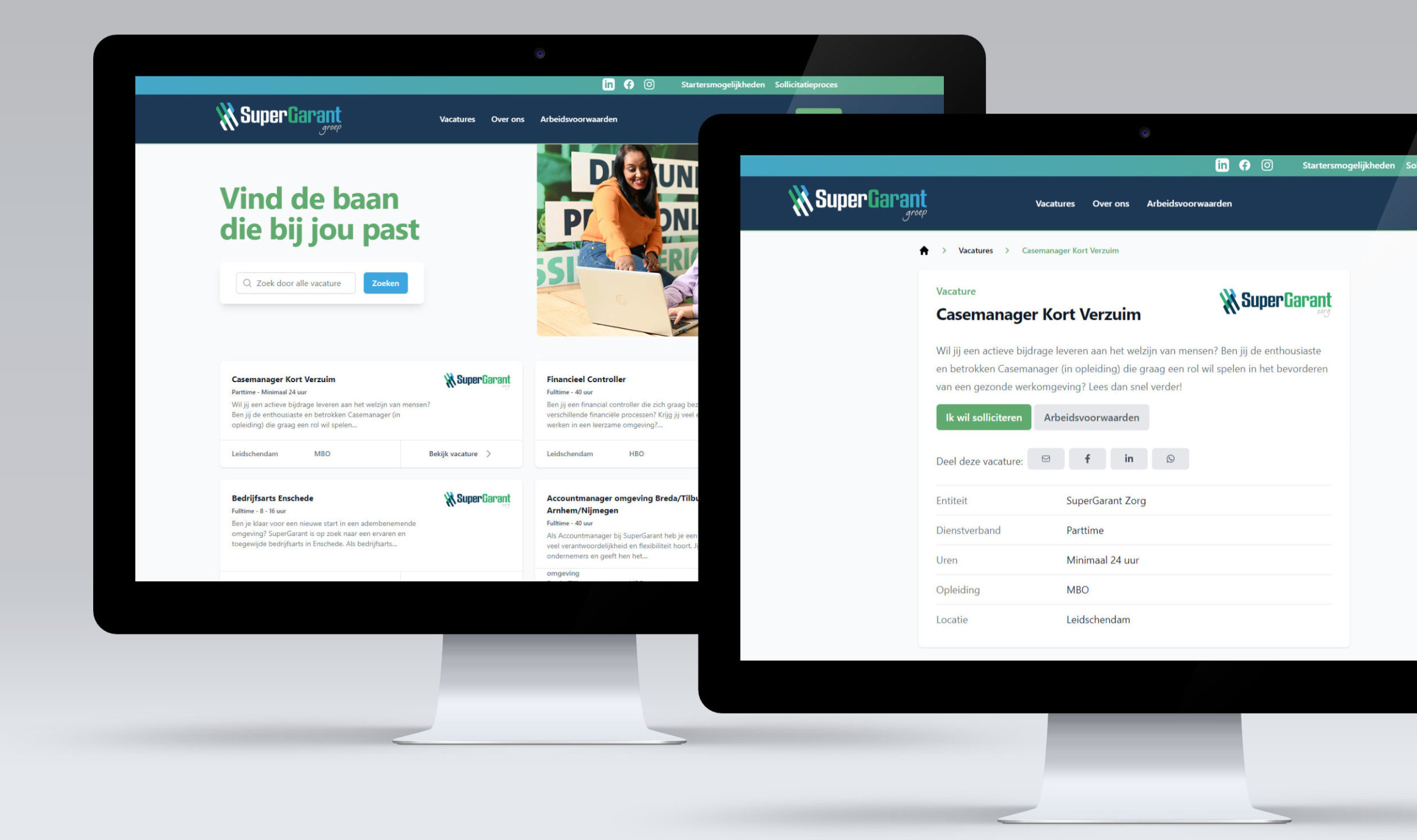 Werken bij SuperGarant website